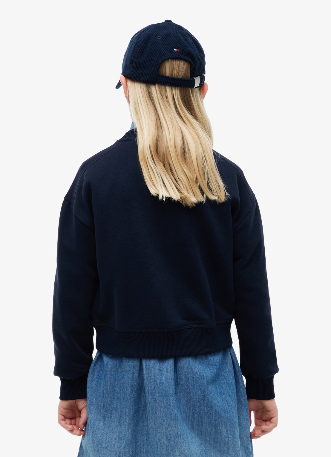 Tommy Hilfiger Sweater met logo - achterkant 5 donkerblauw