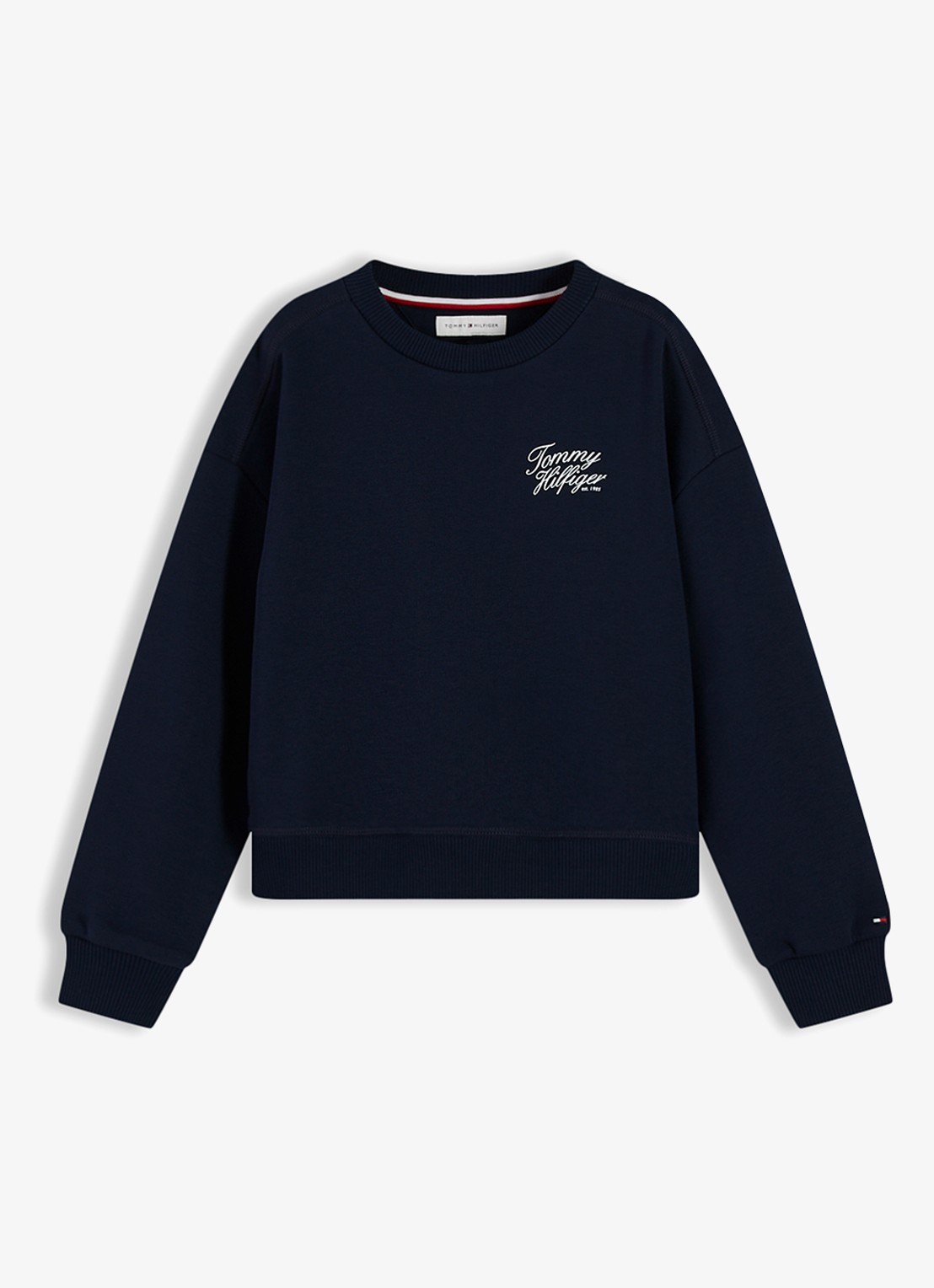 Tommy Hilfiger Sweater met logo - voorkant donkerblauw