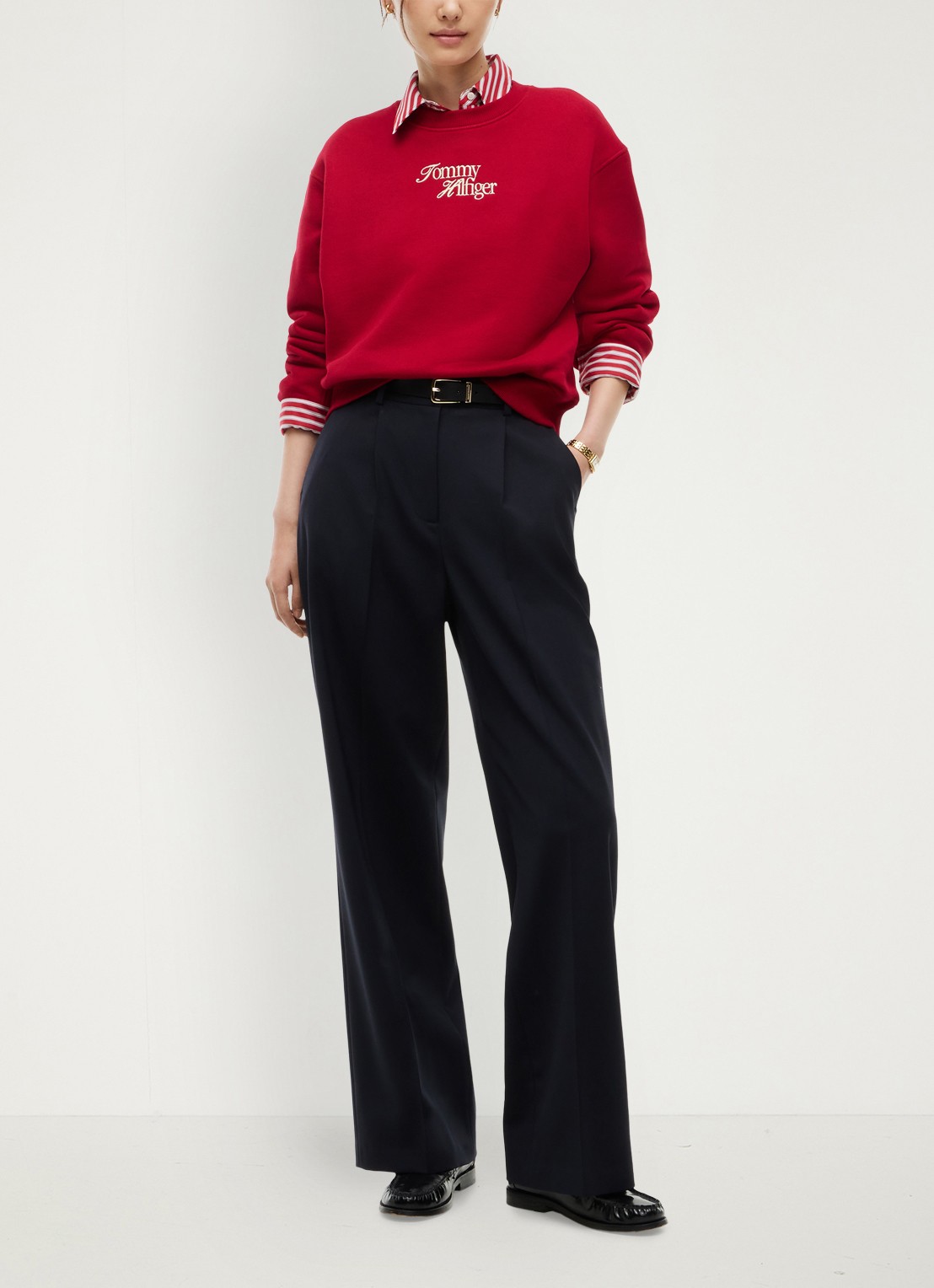 Tommy Hilfiger Sweater met logoborduring - voorkant 5 rood