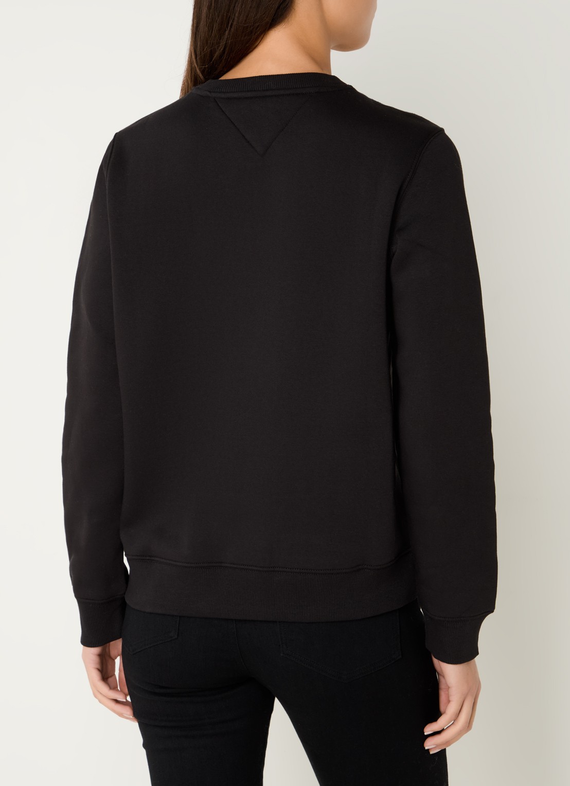 Tommy Hilfiger Sweater met logoborduring - achterkant zwart