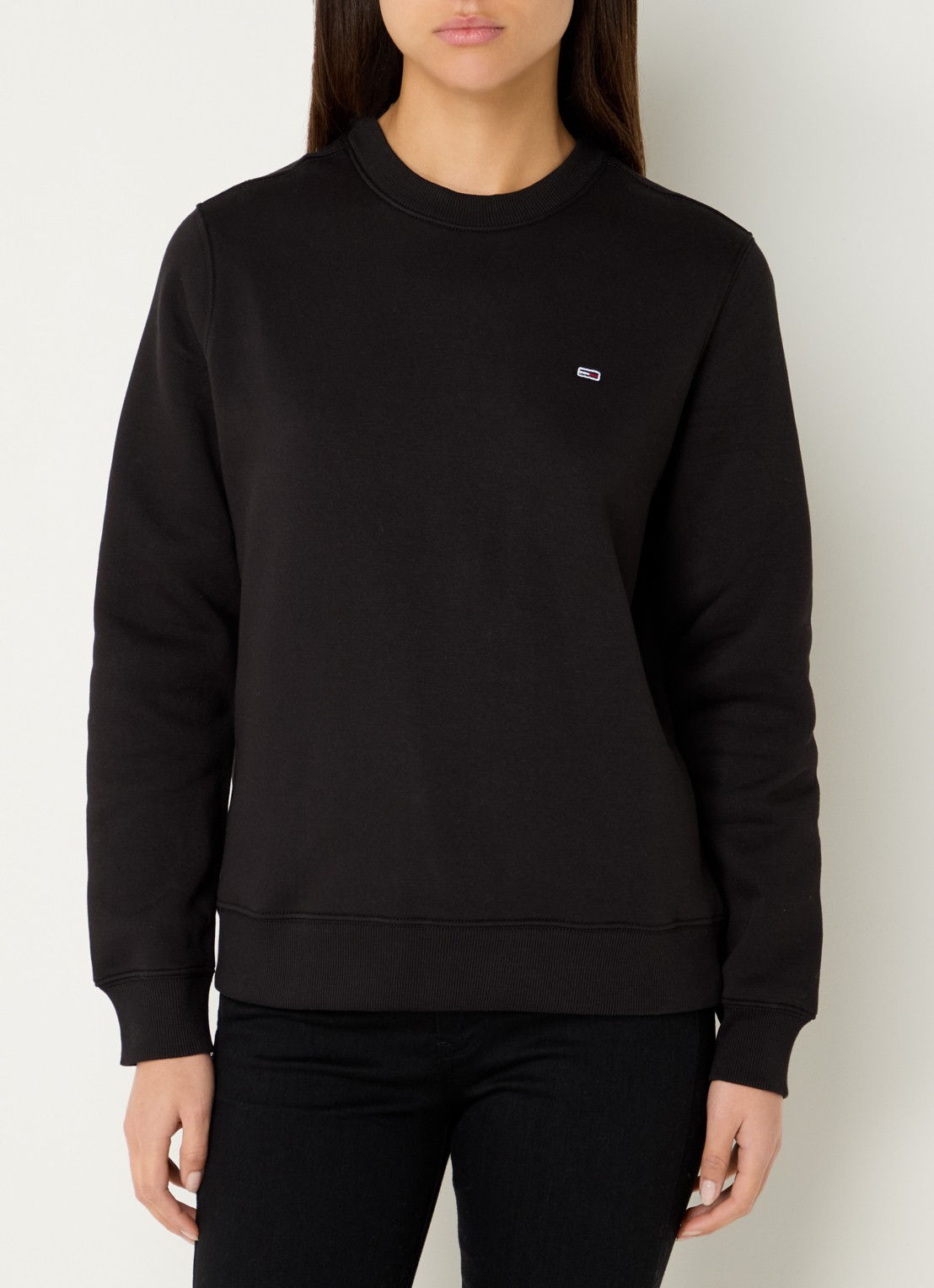Tommy Hilfiger Sweater met logoborduring - detail 2 zwart