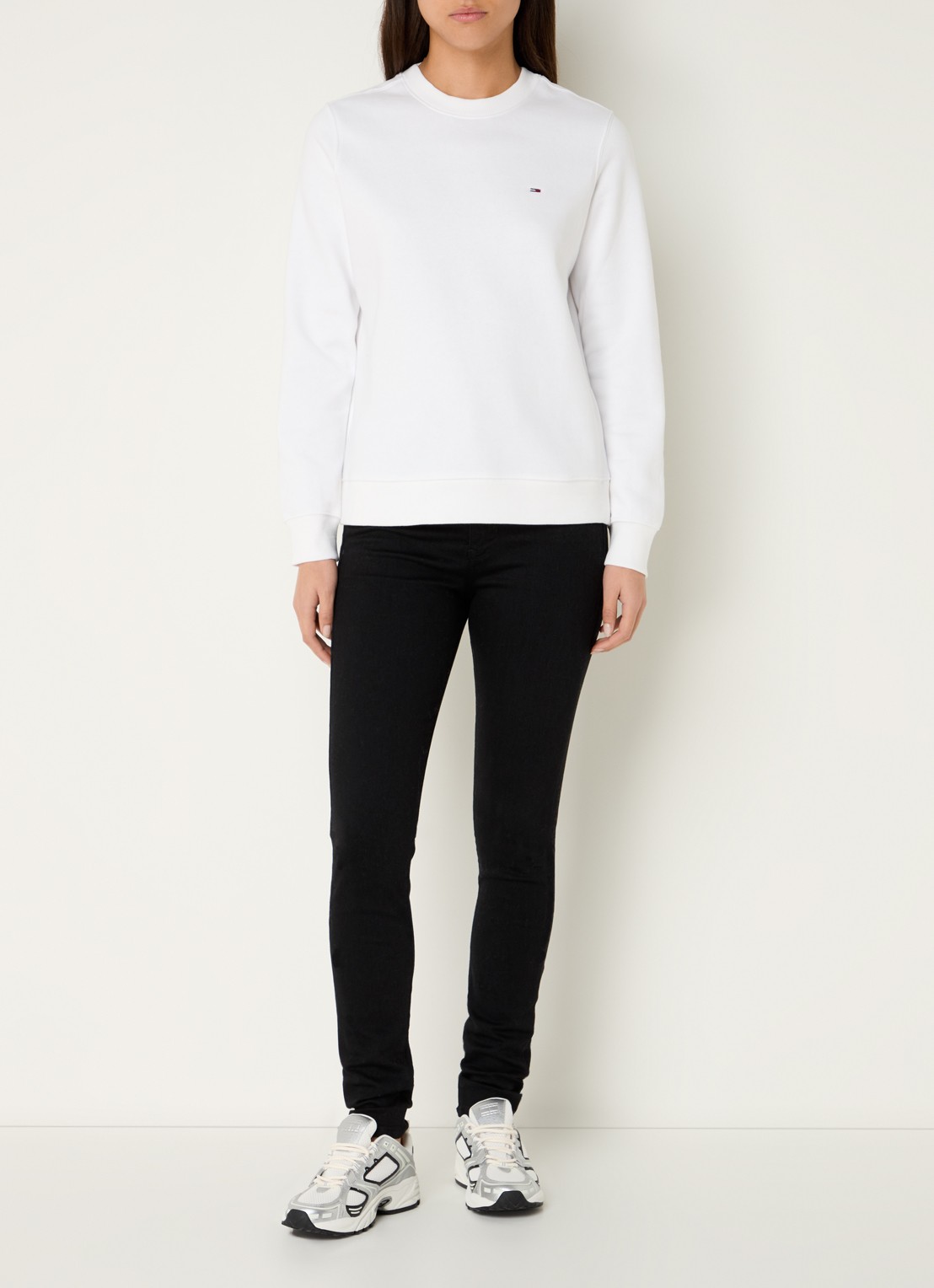 Tommy Hilfiger Sweater met logoborduring - voorkant 2 wit
