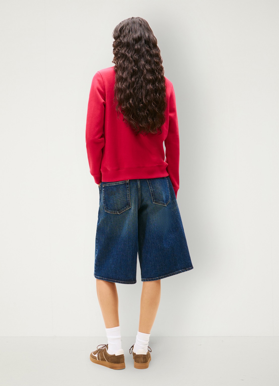 Tommy Hilfiger Sweater met logoborduring - achterkant 3 cranberryrood