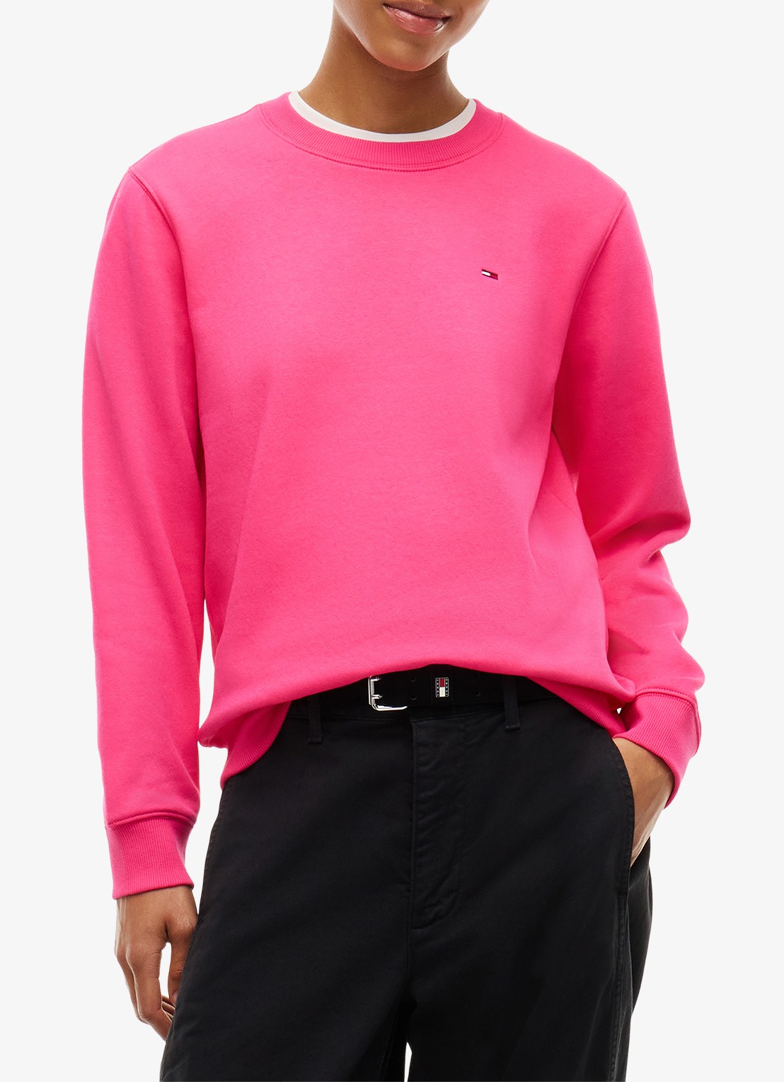 Tommy Hilfiger Sweater met logoborduring - detail 3 bright cerise pink-t1k