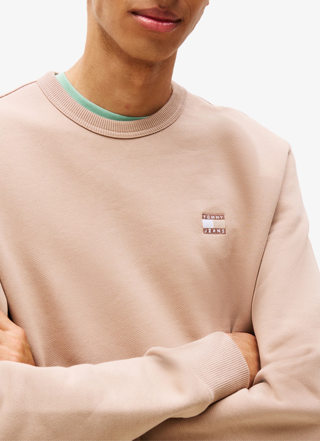 Tommy Hilfiger Sweater met logoborduring - detail 4 beige