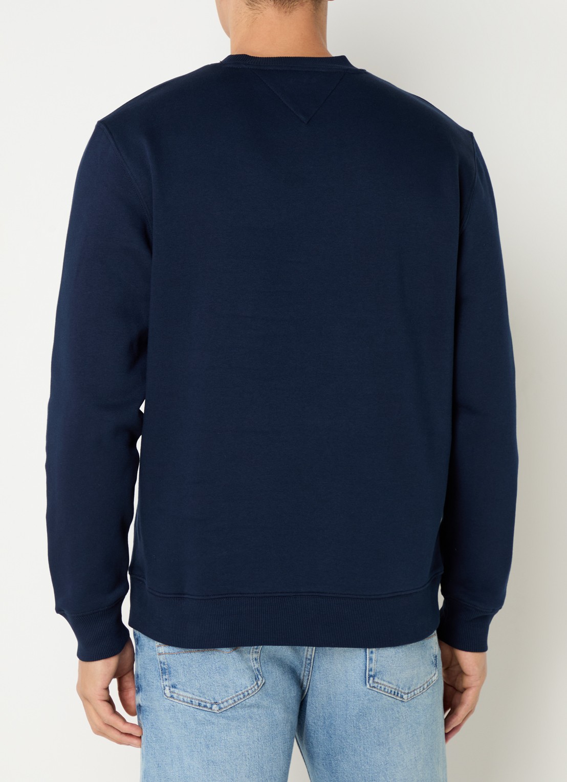 Tommy Hilfiger Sweater met logoborduring - achterkant donkerblauw
