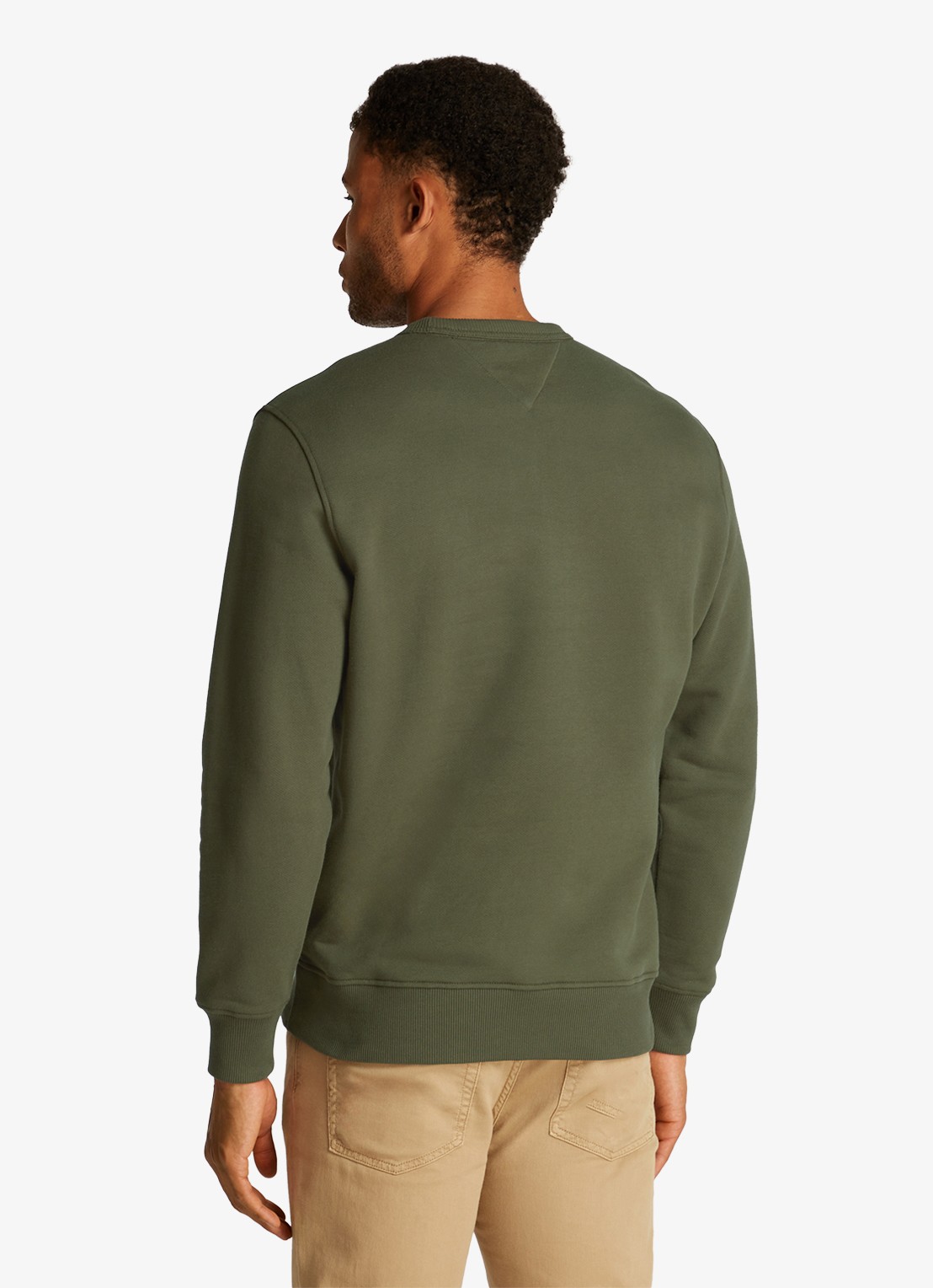 Tommy Hilfiger Sweater met logoborduring - achterkant 3 legergroen