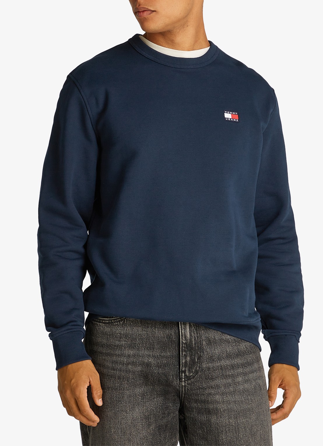 Tommy Hilfiger Sweater met logoborduring - detail 3 donkerblauw
