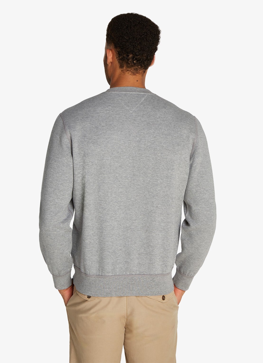 Tommy Hilfiger Sweater met logoborduring - achterkant grijsmele