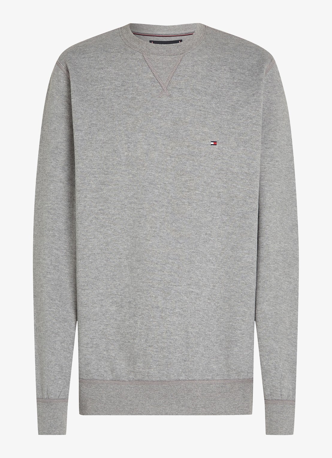 Tommy Hilfiger Sweater met logoborduring - voorkant 8 grijsmele