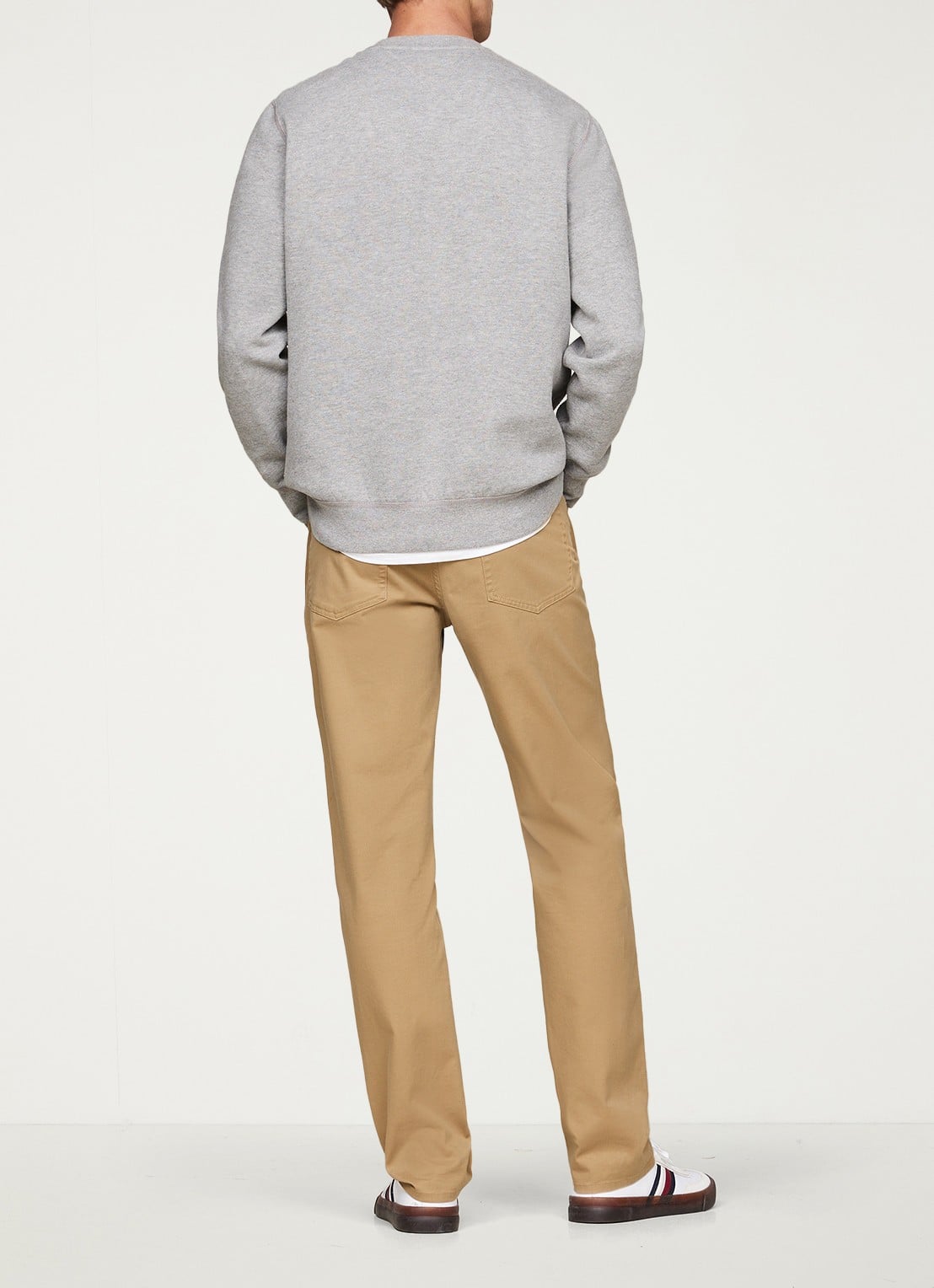 Tommy Hilfiger Sweater met logoborduring - achterkant 2 grijsmele