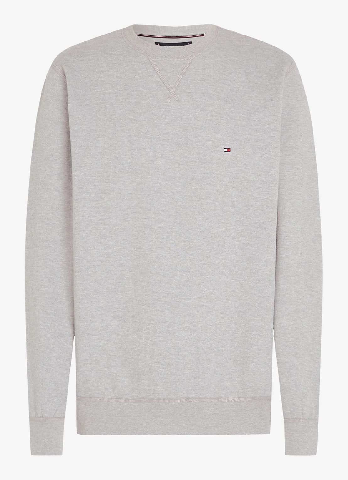 Tommy Hilfiger Sweater met logoborduring - voorkant 10 grijsmele