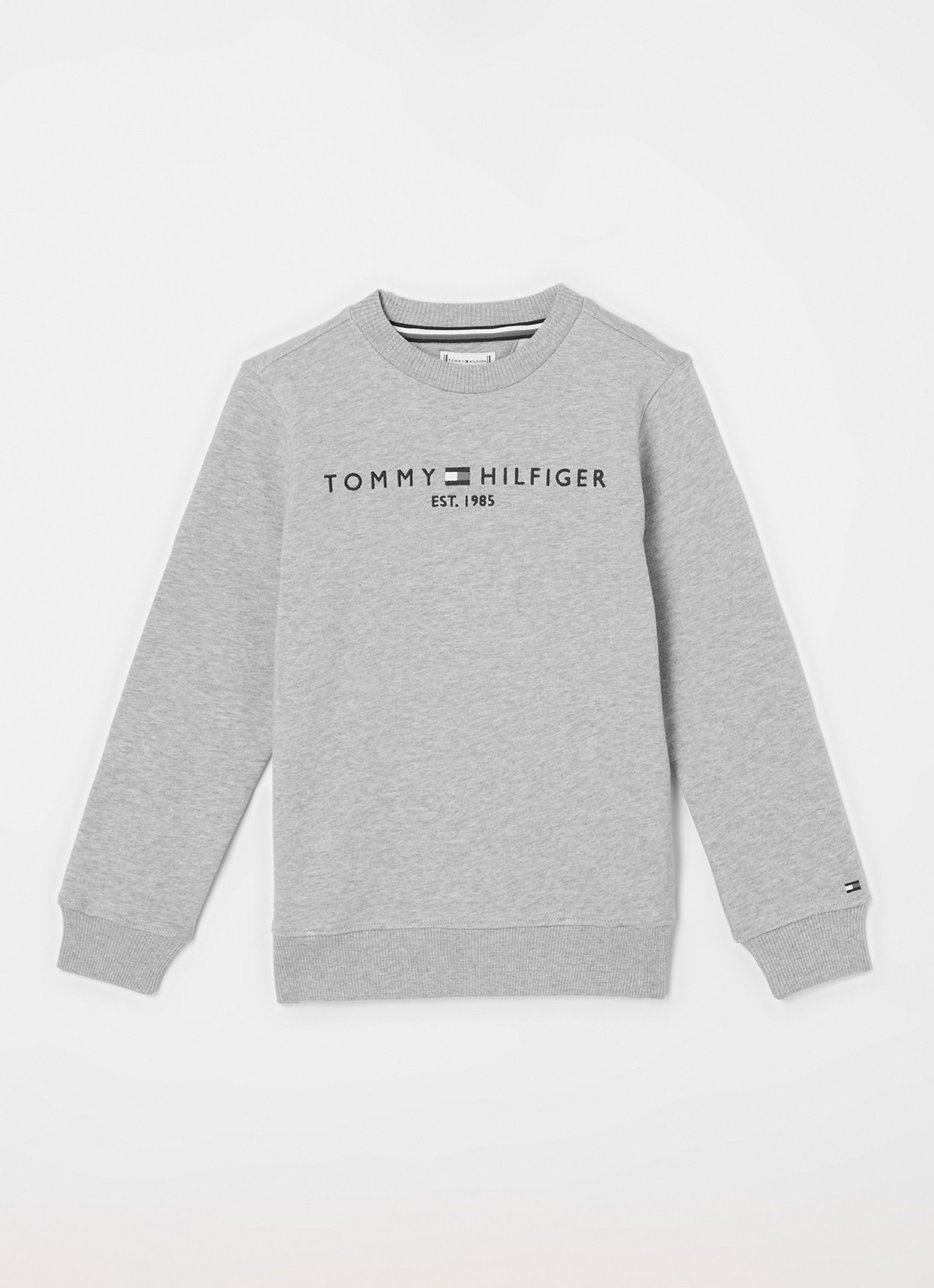 Tommy Hilfiger Sweater met logoborduring  - voorkant grijsmele
