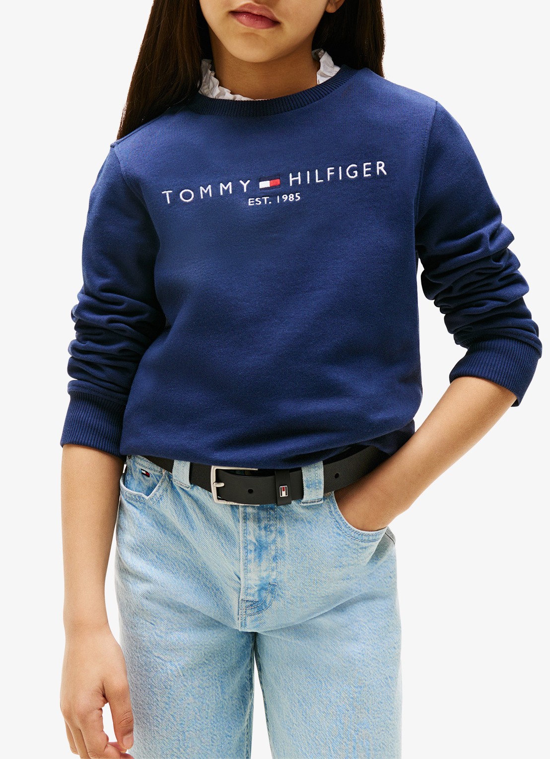 Tommy Hilfiger Sweater met logoborduring  - detail 3 donkerblauw