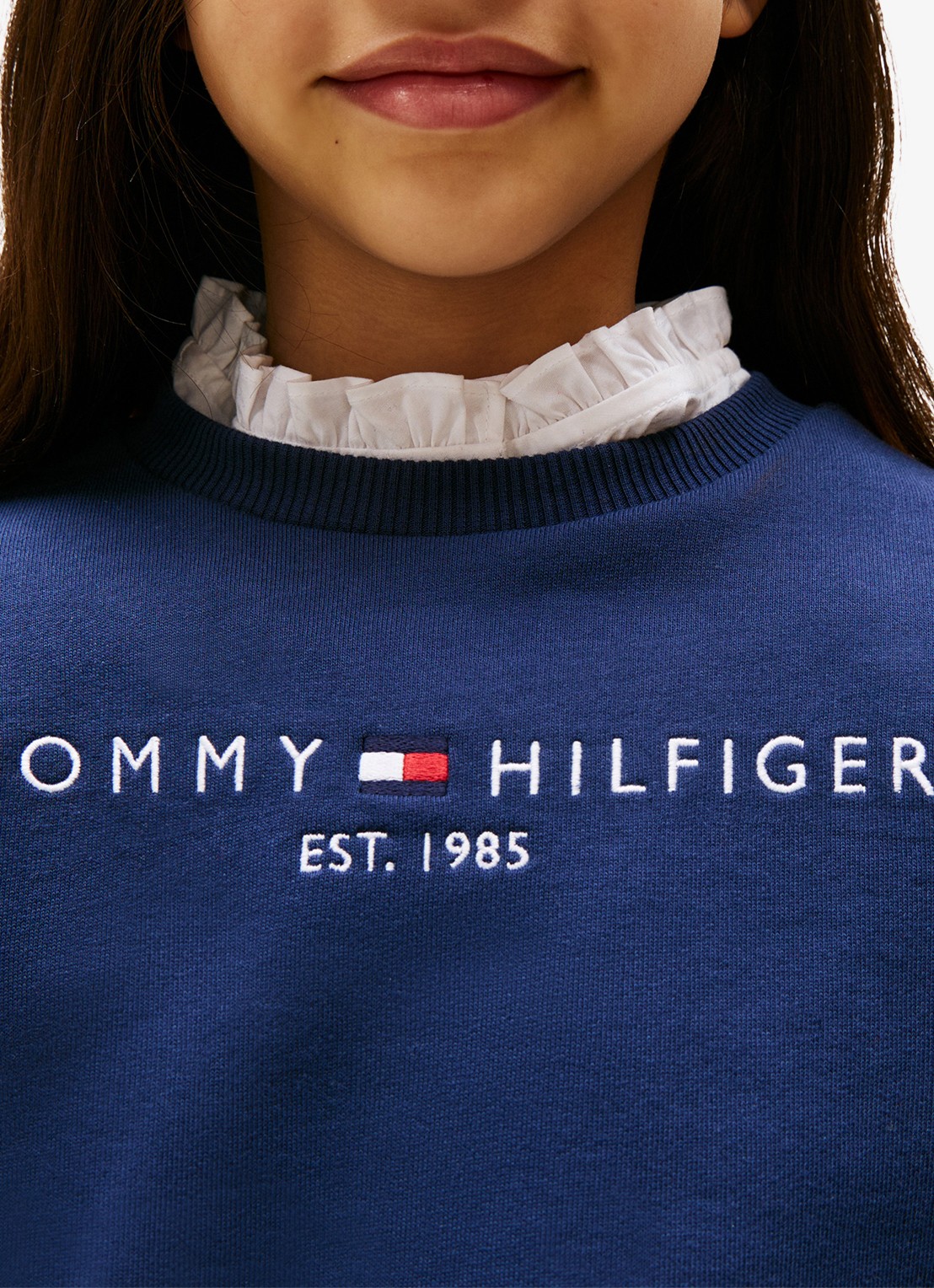Tommy Hilfiger Sweater met logoborduring  - detail 5 donkerblauw