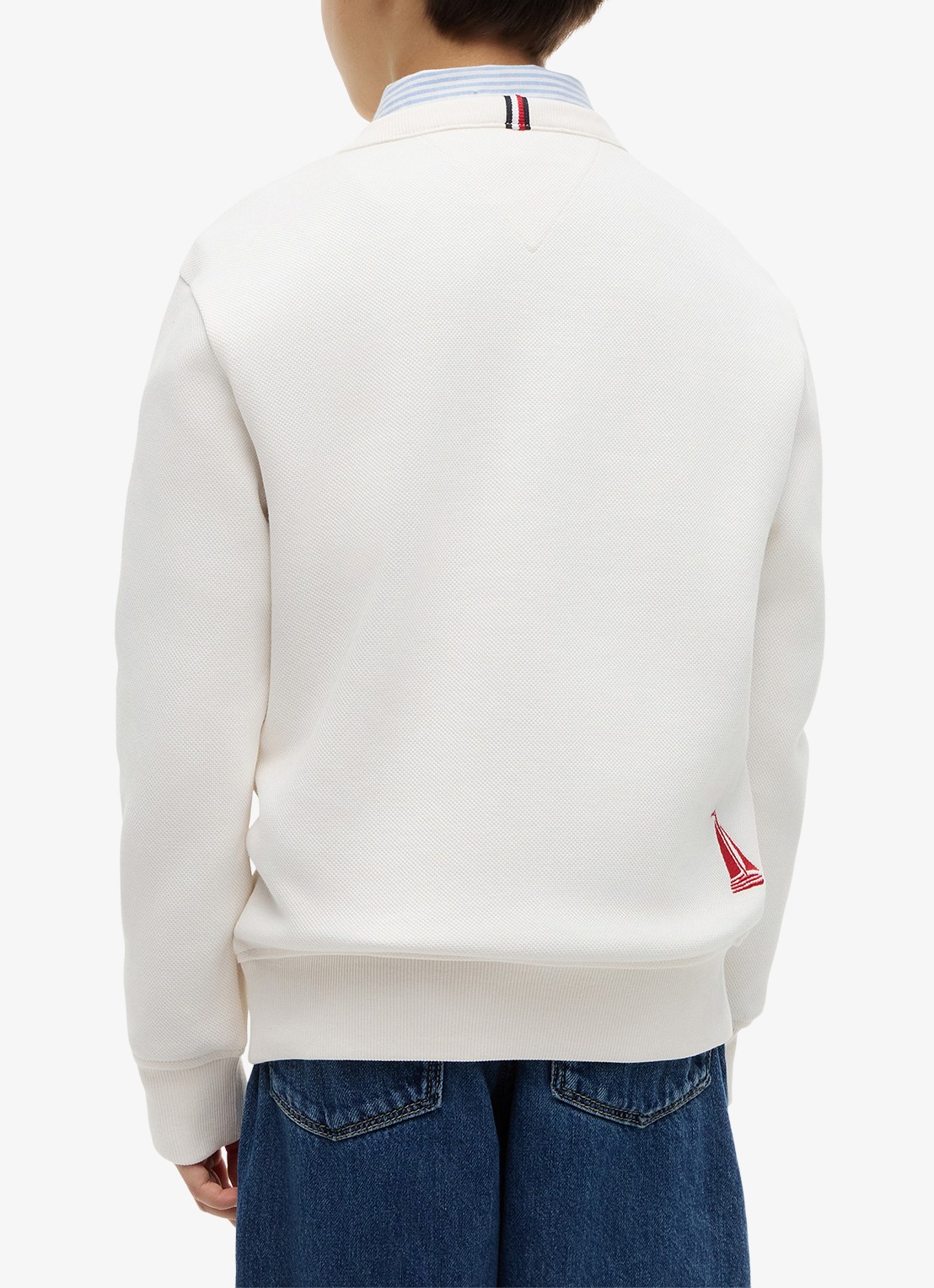 Tommy Hilfiger Sweater met logoborduring - achterkant 4 wit