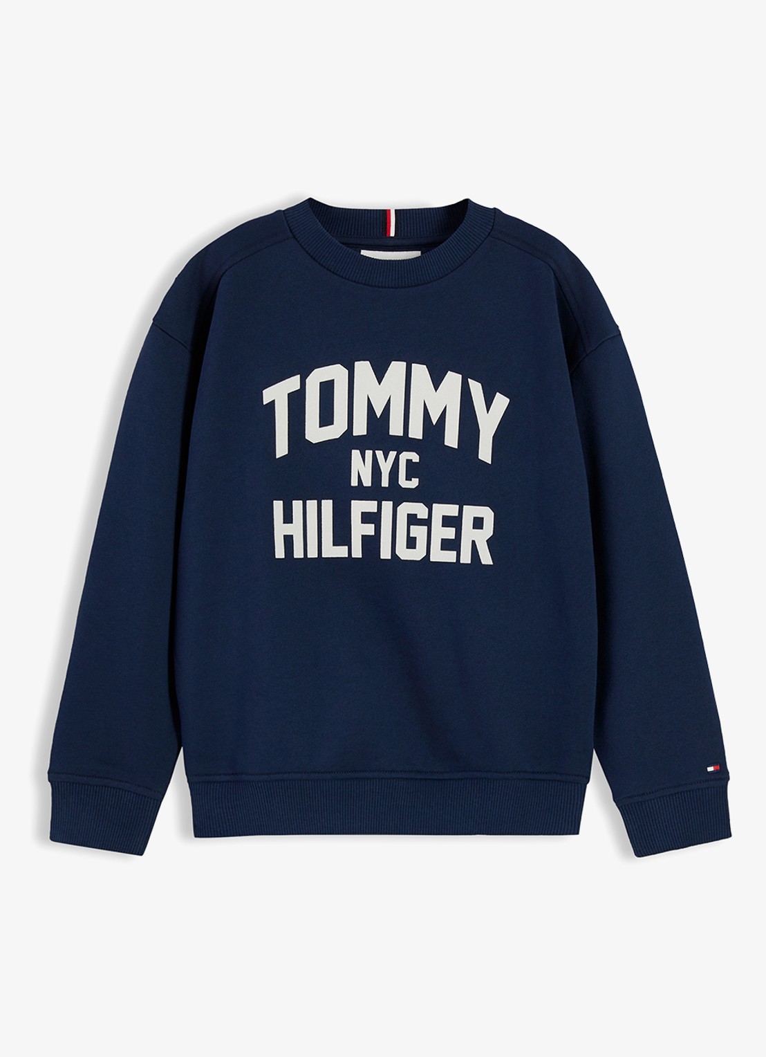 Tommy Hilfiger Sweater met logoborduring  - voorkant 4 donkerblauw