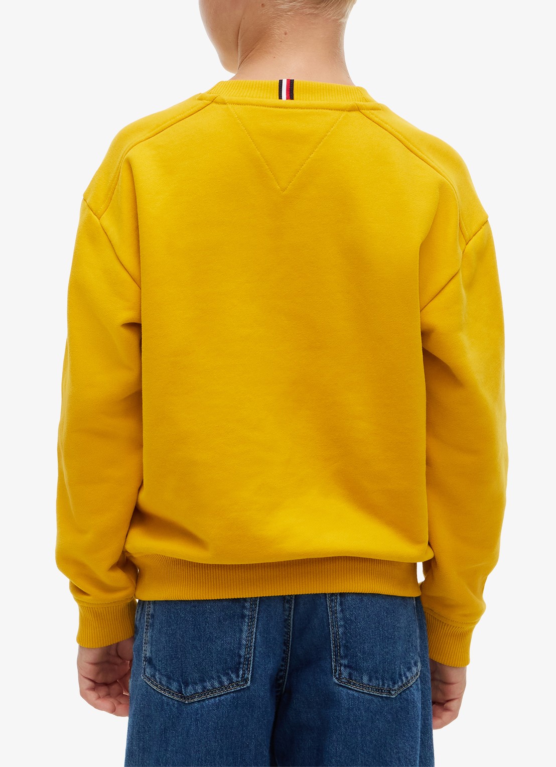 Tommy Hilfiger Sweater met logoborduring  - achterkant geel
