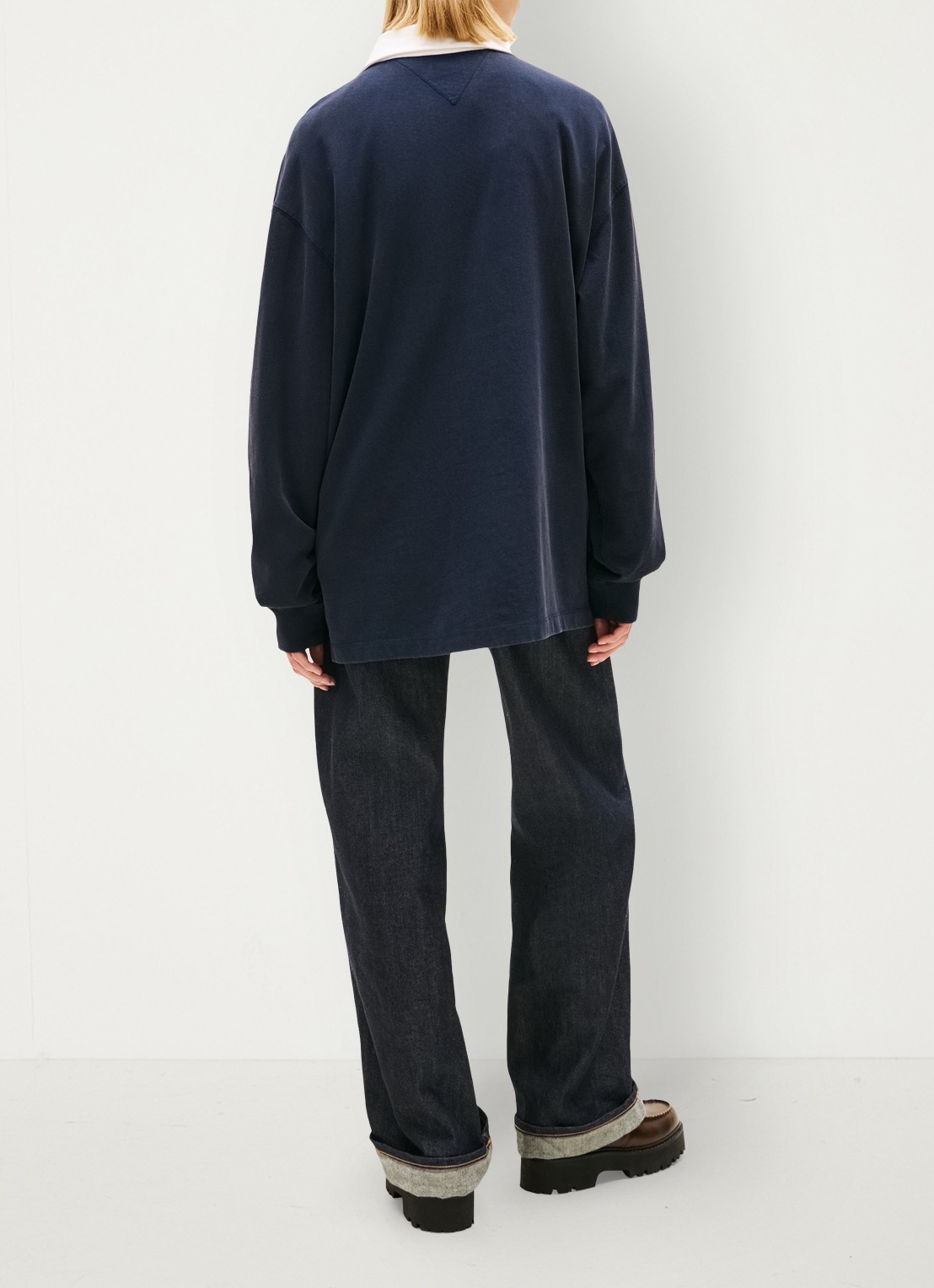 Tommy Hilfiger Sweater met logoprint - achterkant 3 donkerblauw