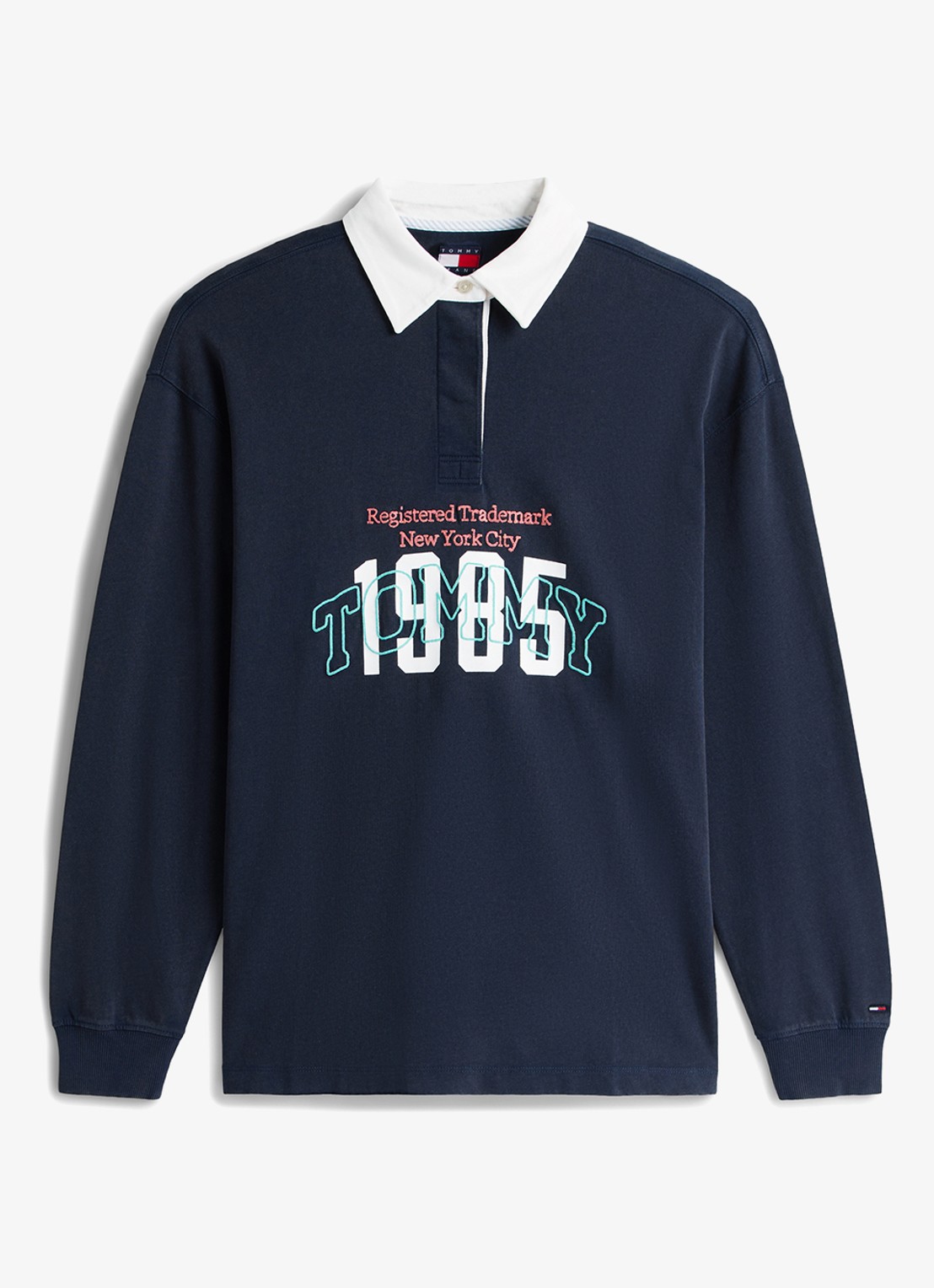 Tommy Hilfiger Sweater met logoprint - voorkant 4 donkerblauw