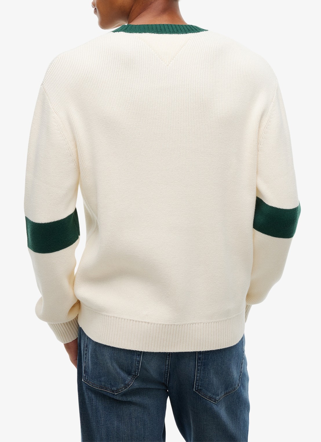 Tommy Hilfiger Sweater met logoprint - achterkant 3 creme