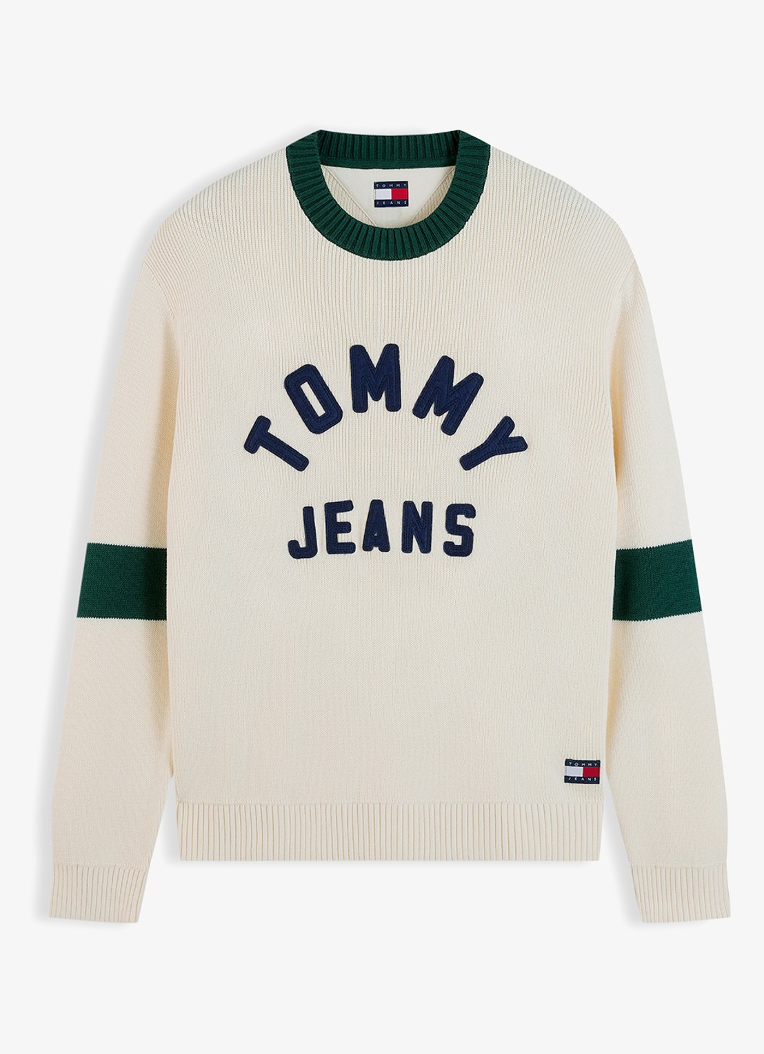 Tommy Hilfiger Sweater met logoprint - voorkant 4 creme