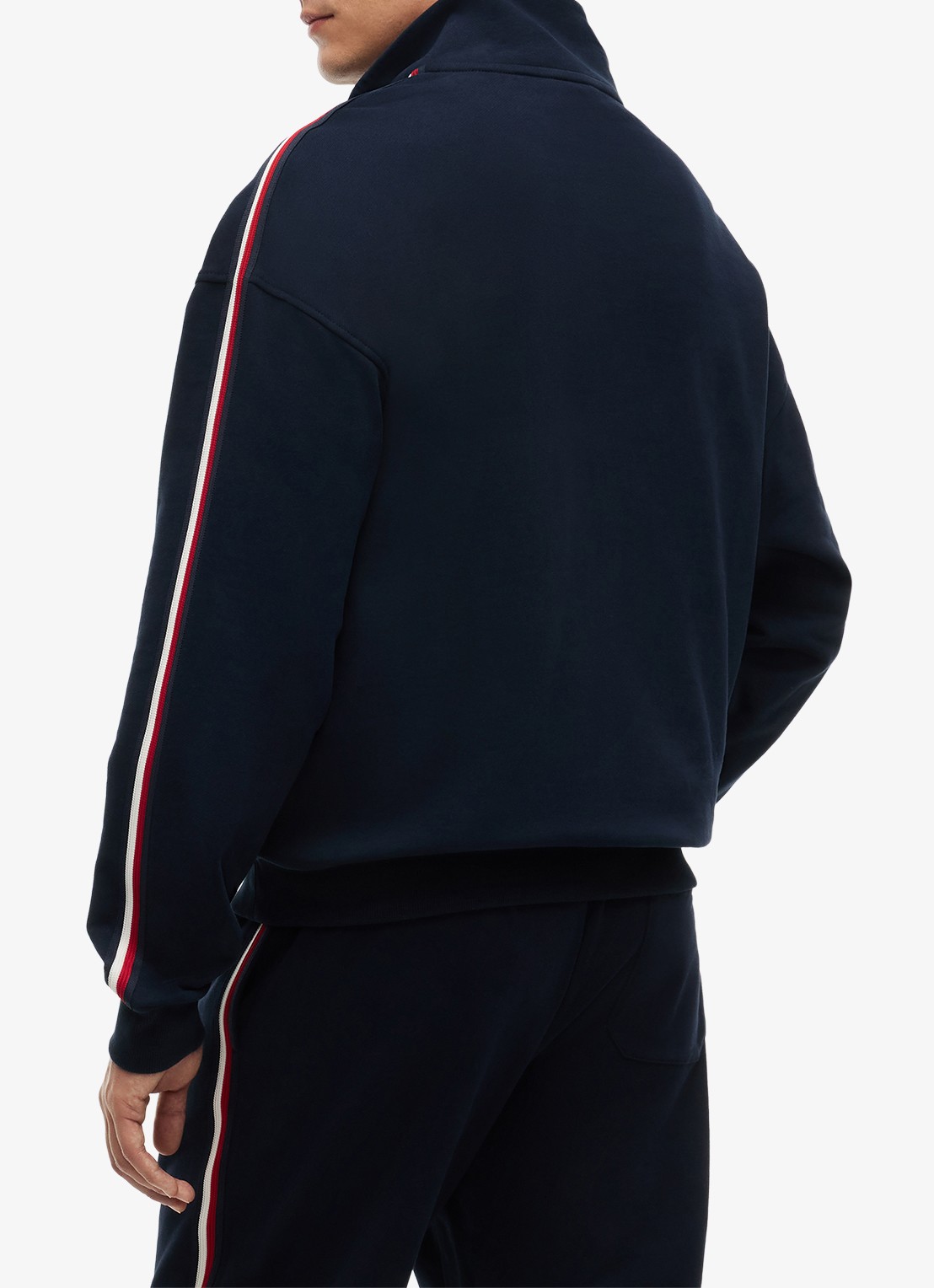 Tommy Hilfiger Sweater met opstaande kraag - achterkant 5 donkerblauw