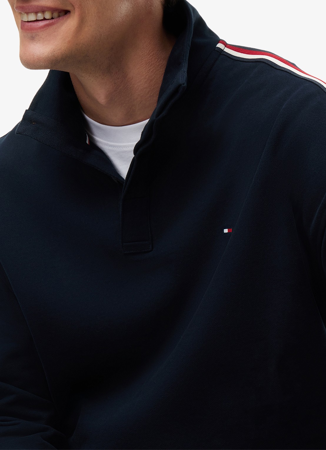 Tommy Hilfiger Sweater met opstaande kraag - detail 2 donkerblauw