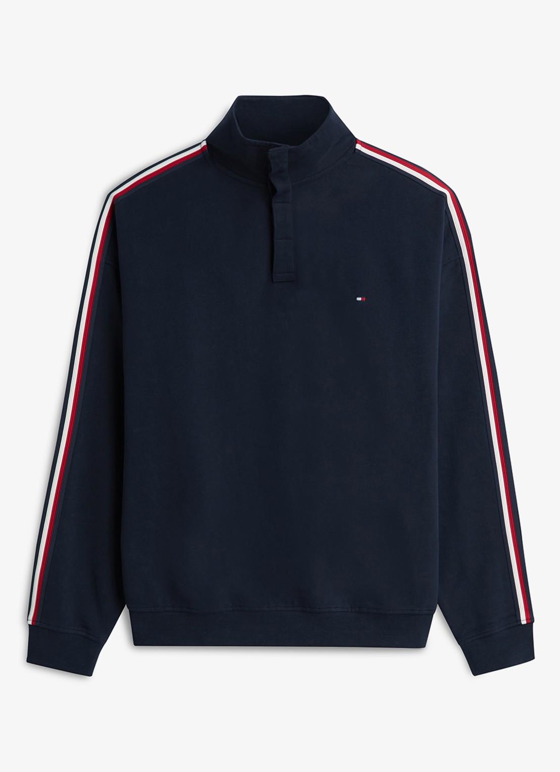 Tommy Hilfiger Sweater met opstaande kraag - voorkant 3 donkerblauw
