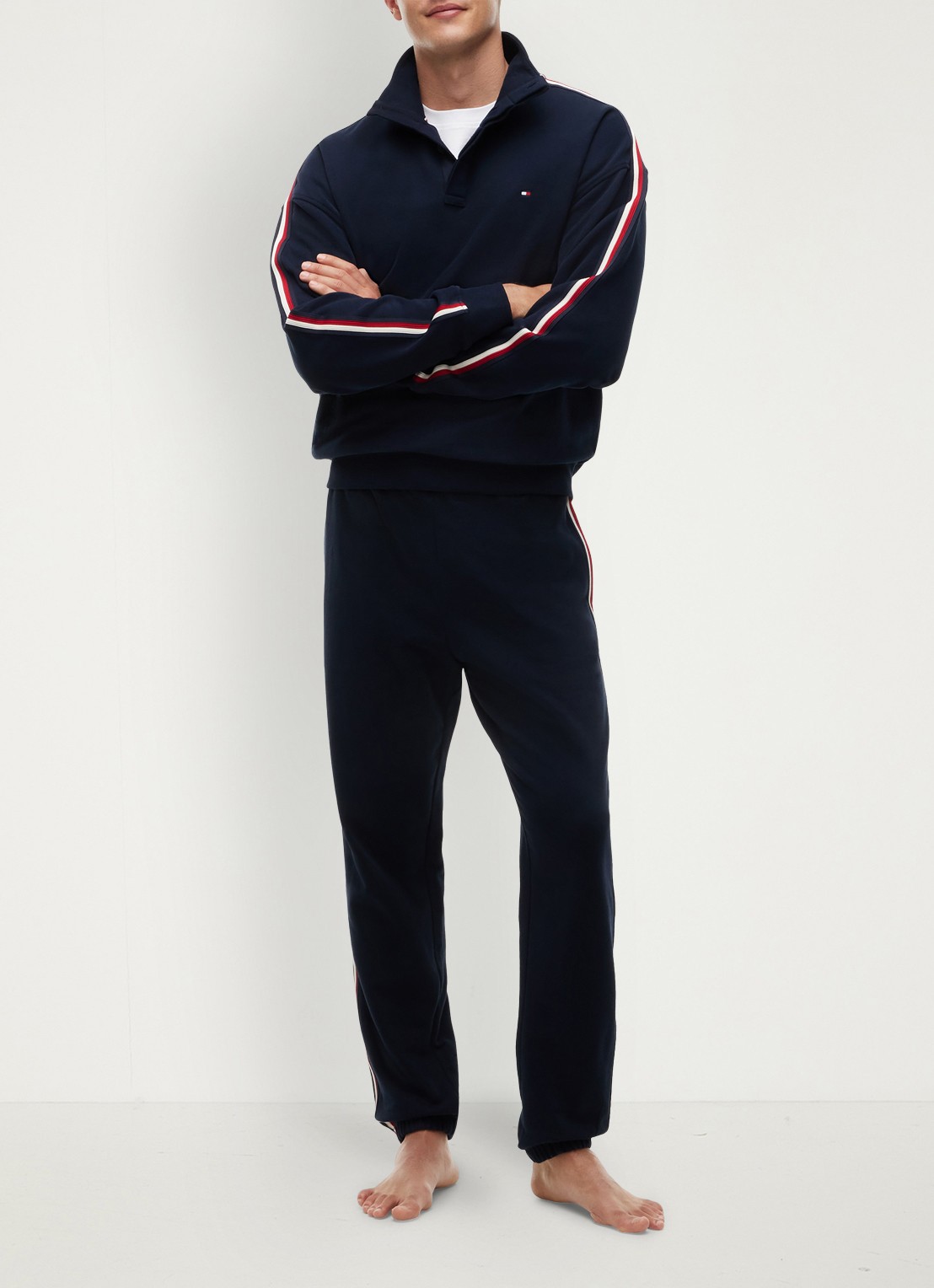 Tommy Hilfiger Sweater met opstaande kraag - voorkant 4 donkerblauw