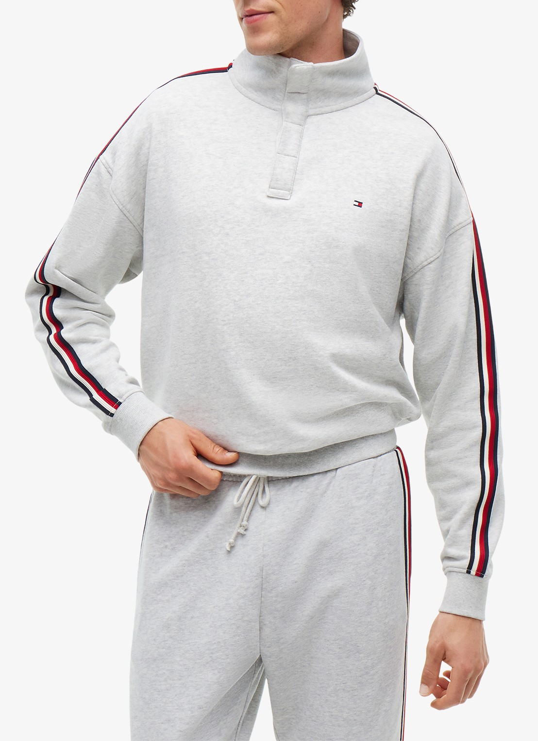 Tommy Hilfiger Sweater met opstaande kraag - detail 3 grijs