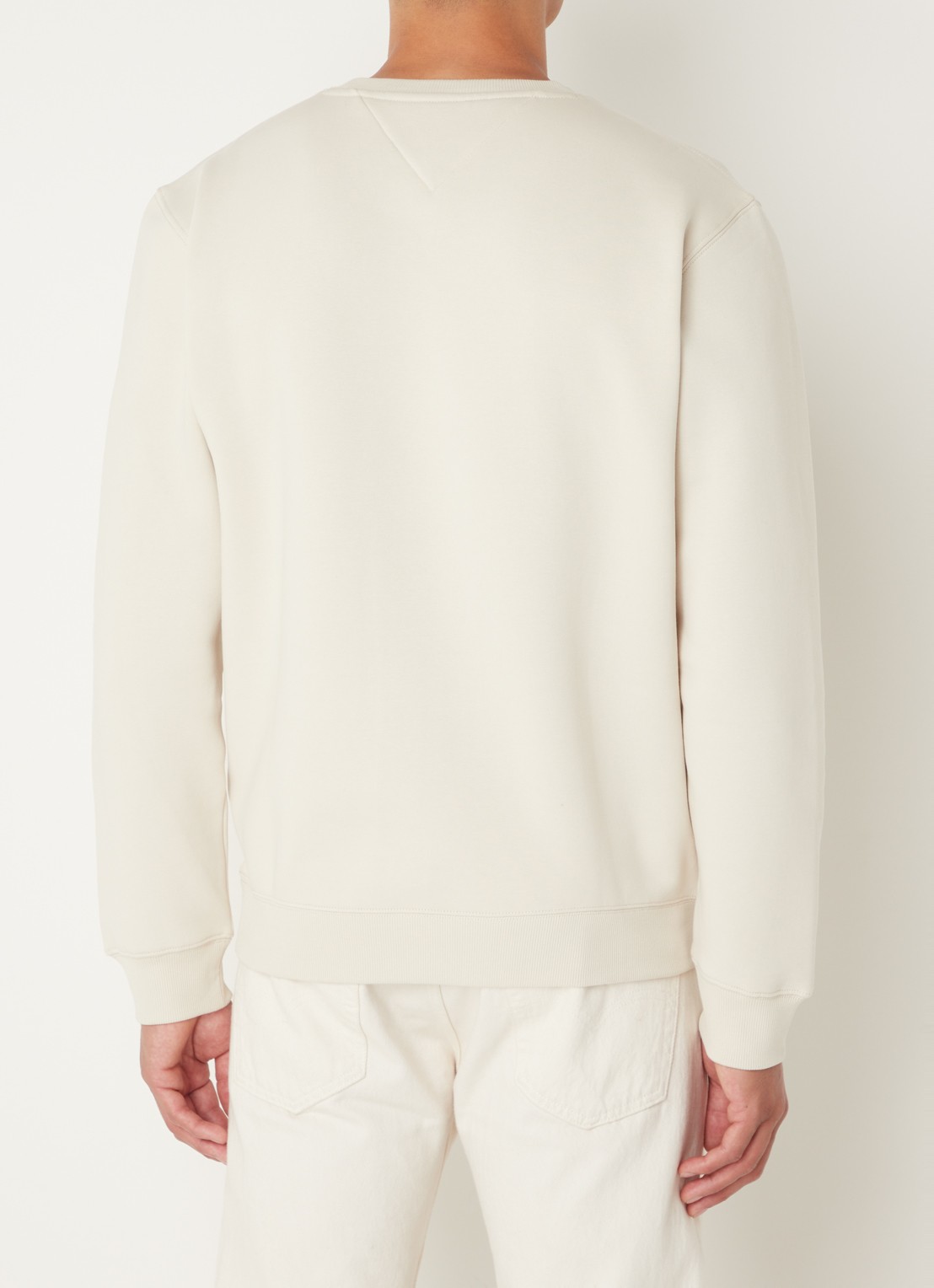 Tommy Hilfiger Sweater met ronde hals en logoborduring  - achterkant 2 creme