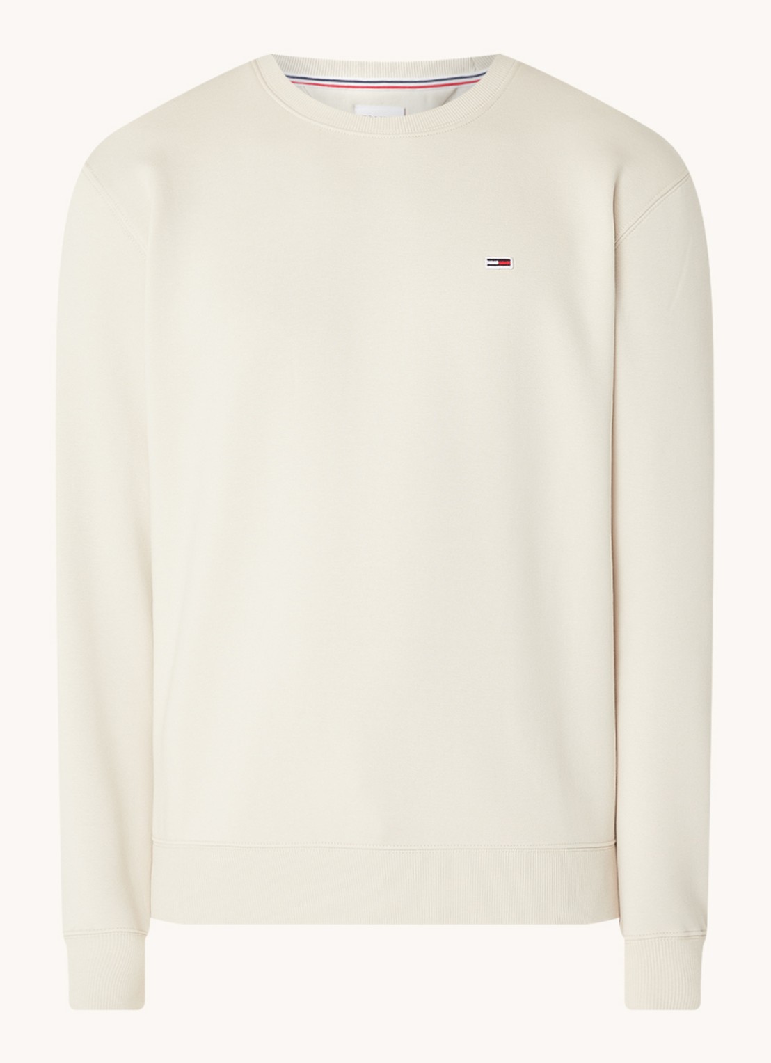Tommy Hilfiger Sweater met ronde hals en logoborduring  - voorkant 3 creme