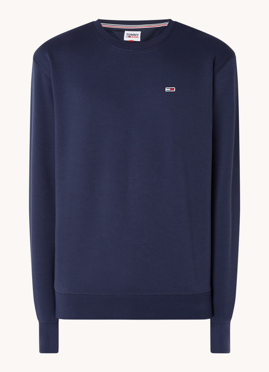 Tommy Hilfiger Sweater met ronde hals en logoborduring  - voorkant 2 donkerblauw