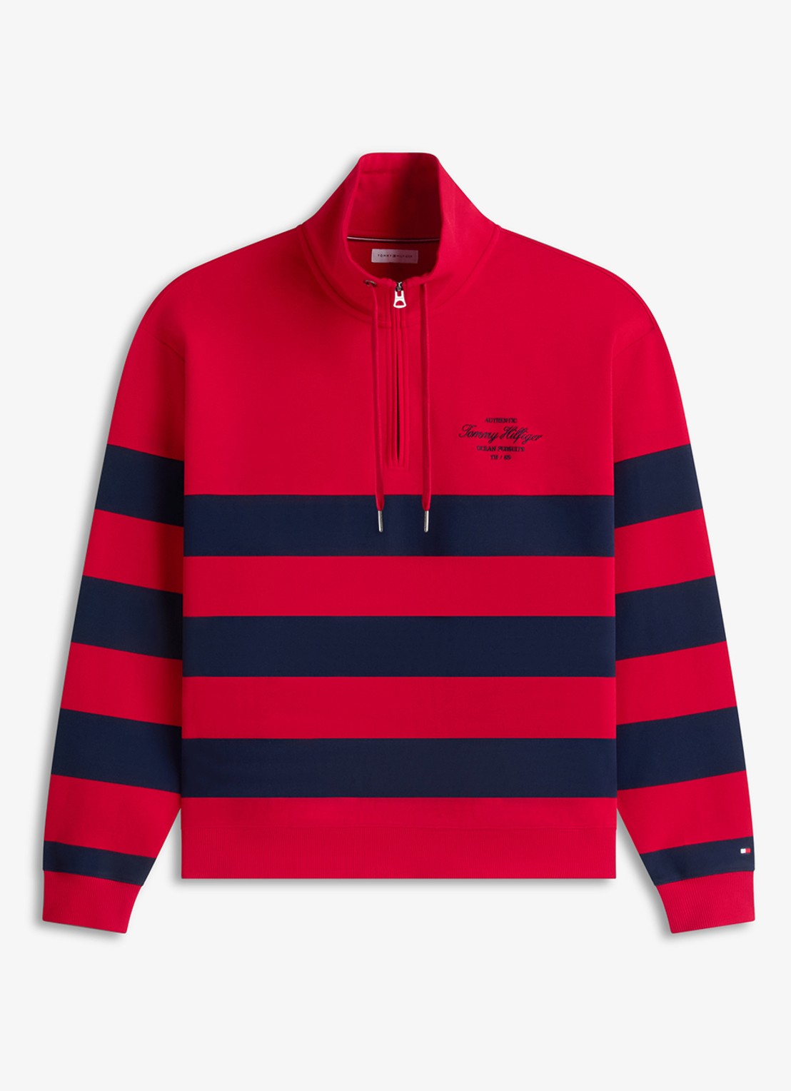Tommy Hilfiger Sweater met streepprint - voorkant rood
