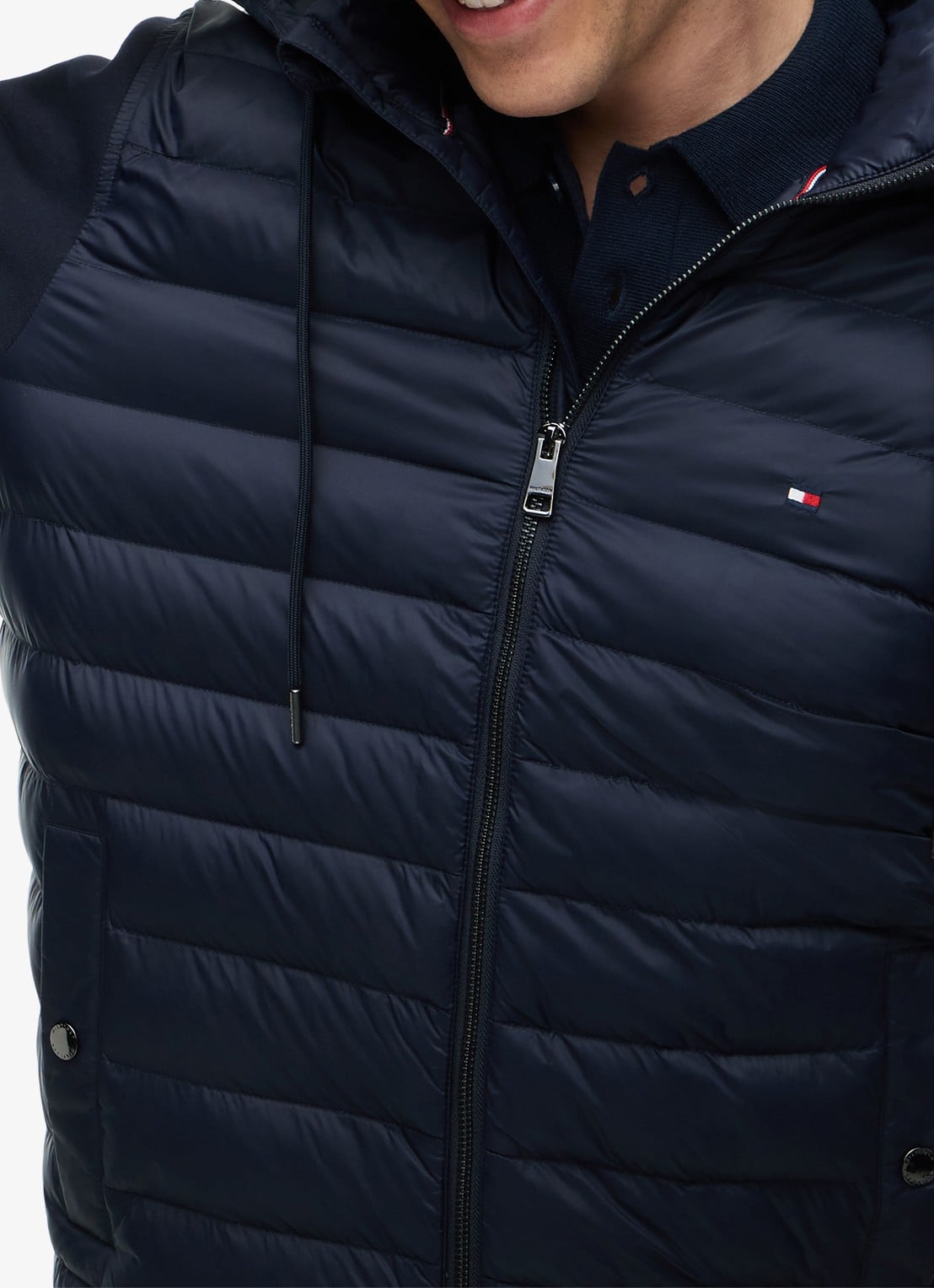 Tommy Hilfiger Sweatvest met capuchon - detail 2 donkerblauw