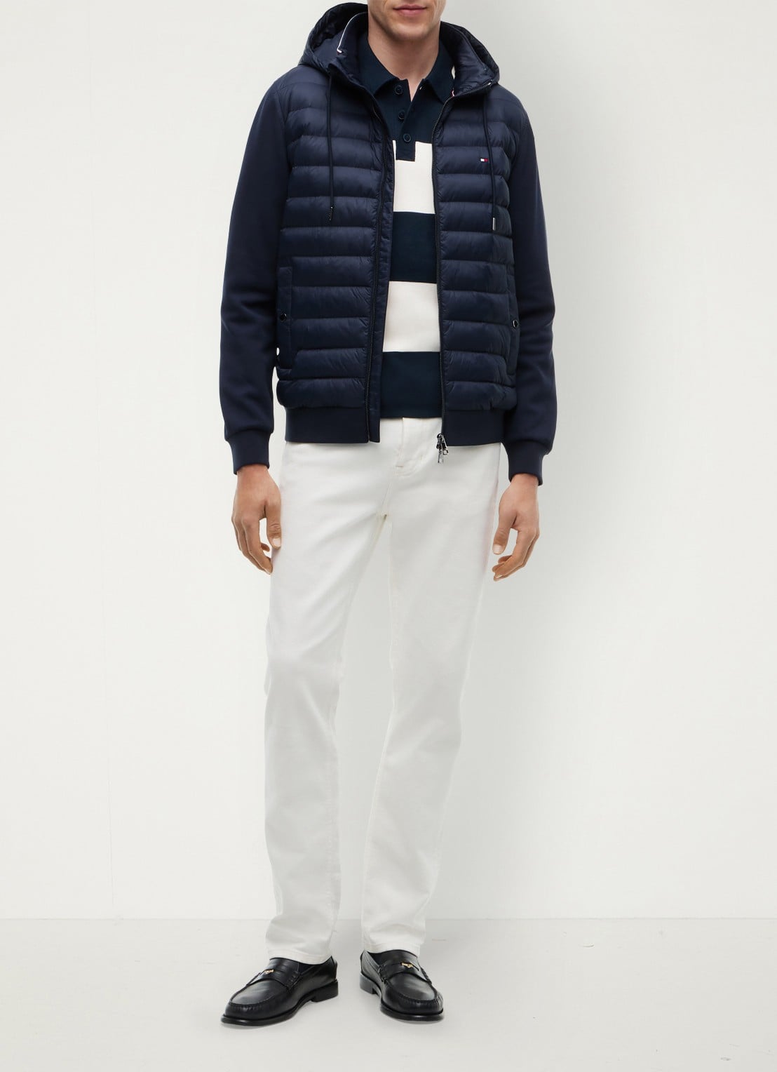 Tommy Hilfiger Sweatvest met capuchon - voorkant 5 donkerblauw