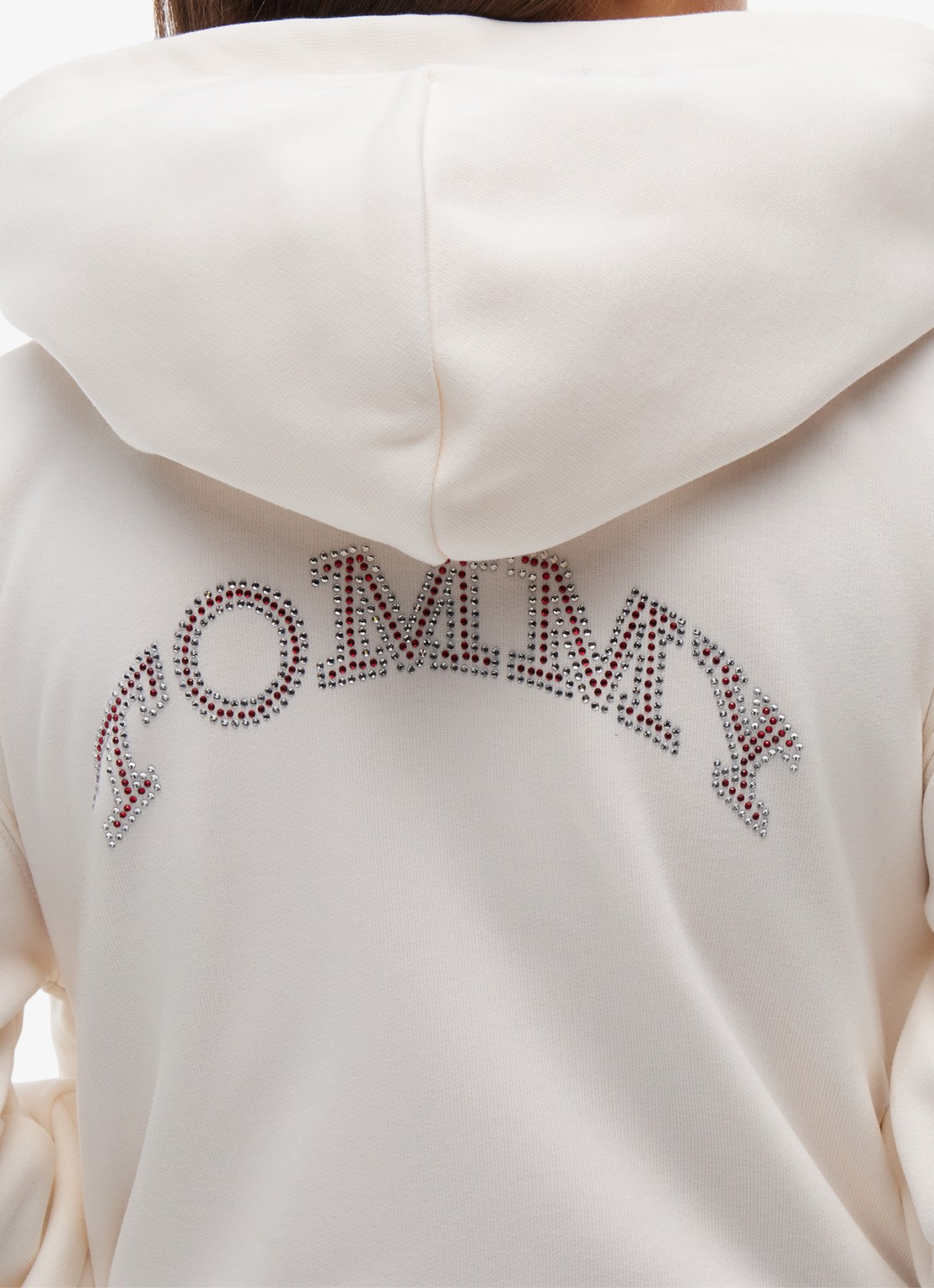 Tommy Hilfiger Sweatvest met logo en strass - detail 2 wit