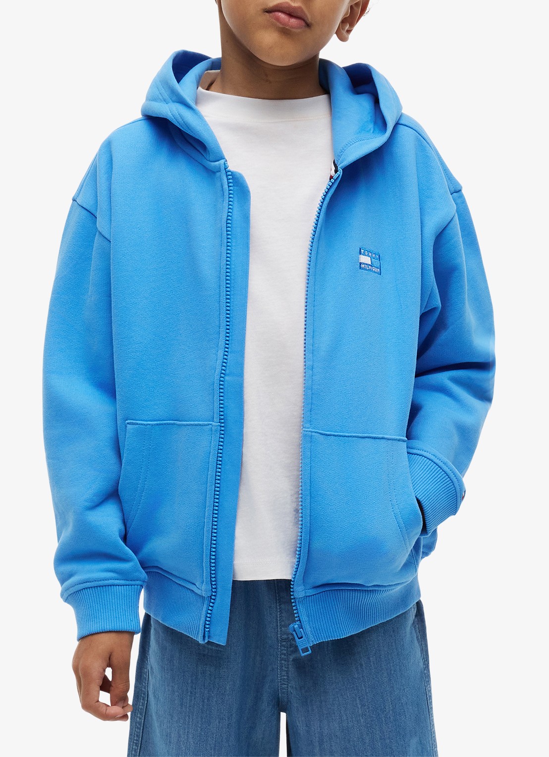 Tommy Hilfiger Sweatvest met logo - detail 2 blauw