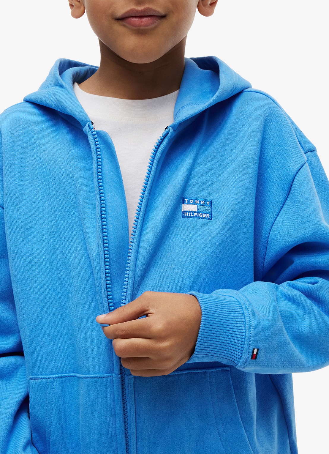 Tommy Hilfiger Sweatvest met logo - detail 3 blauw
