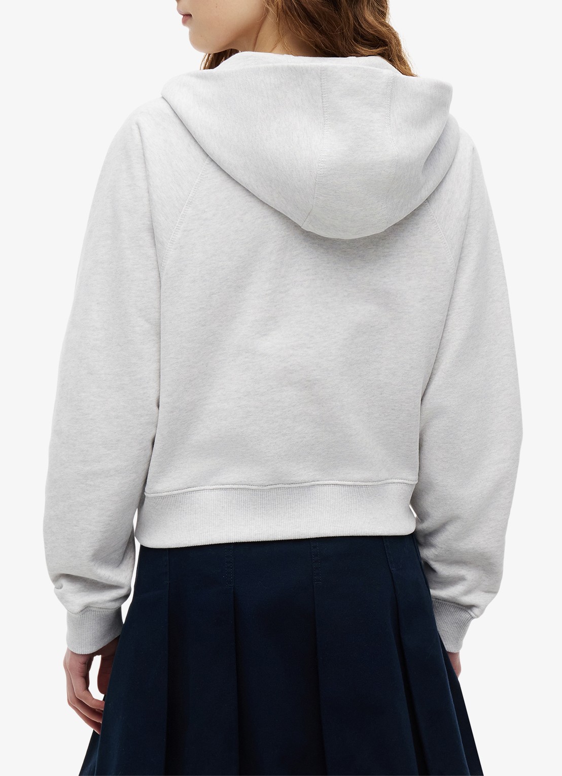 Tommy Hilfiger Sweatvest met logoborduring en capuchon - achterkant 3 lichtgrijs