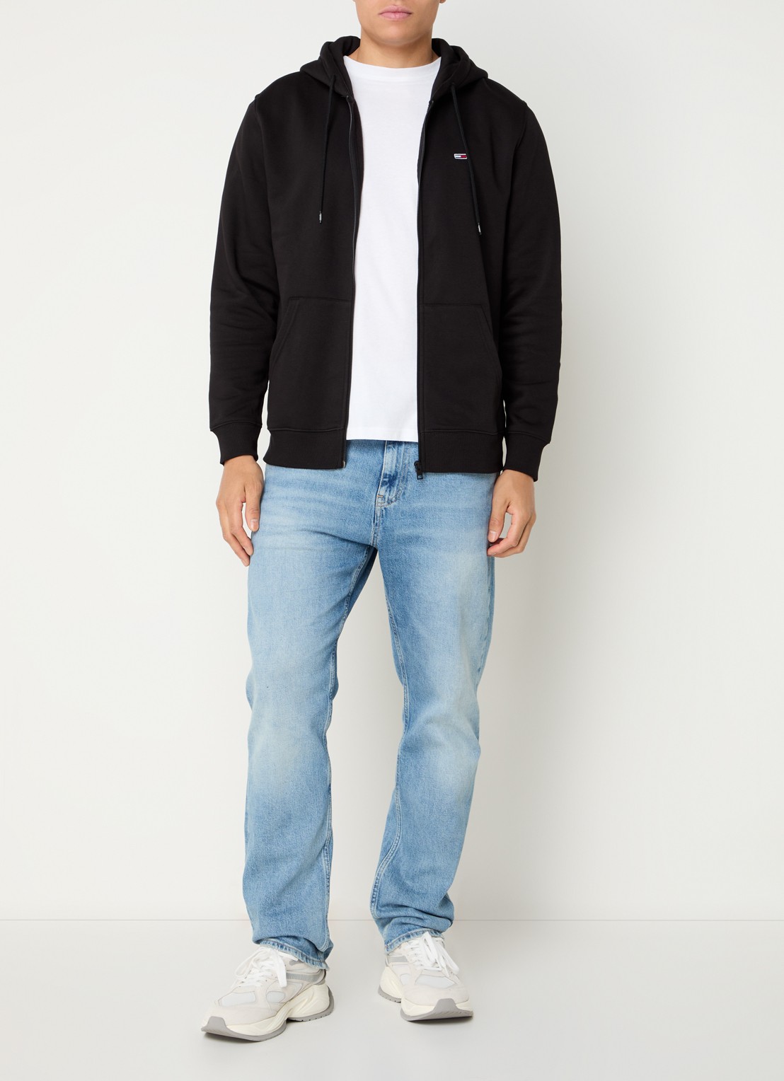 Tommy Hilfiger Sweatvest met logoborduring - voorkant 3 zwart