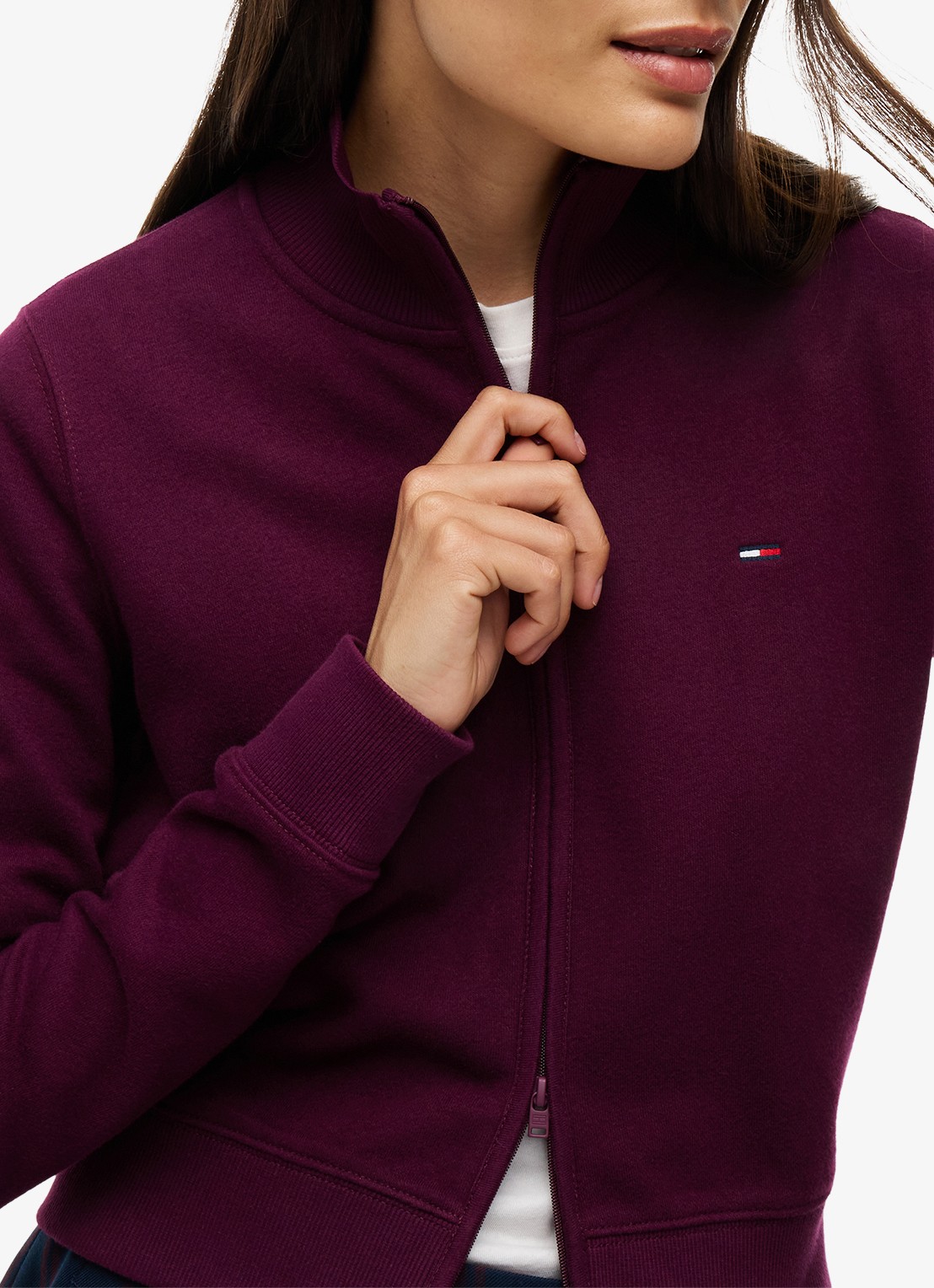 Tommy Hilfiger Sweatvest met opstaande kraag - detail 2 paars