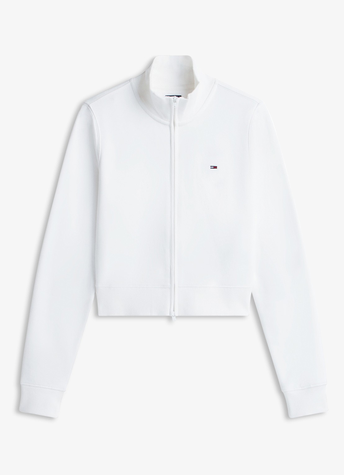 Tommy Hilfiger Sweatvest met opstaande kraag - voorkant 3 wit