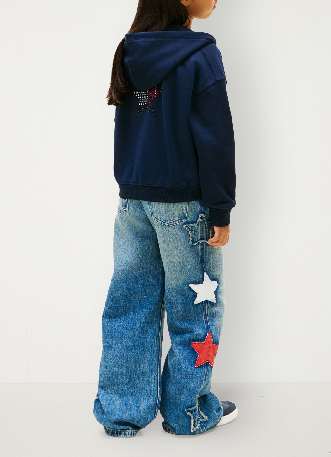 Tommy Hilfiger Sweatvest met strass - achterkant donkerblauw