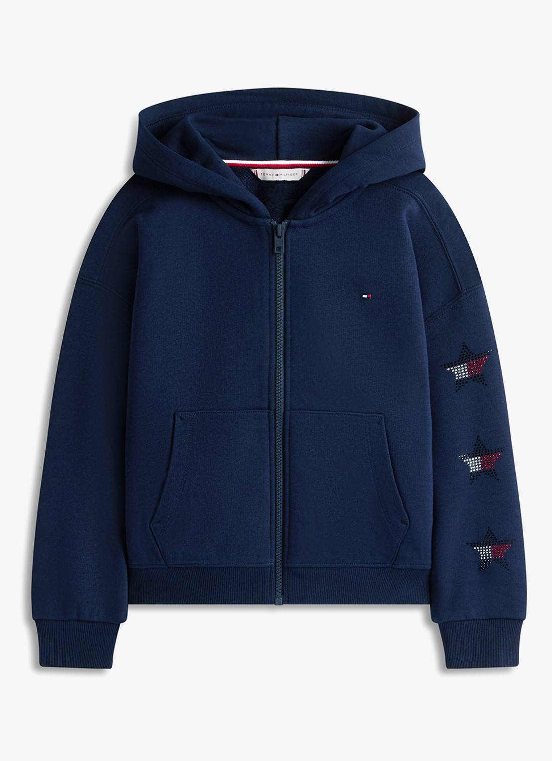Tommy Hilfiger Sweatvest met strass - voorkant 2 donkerblauw