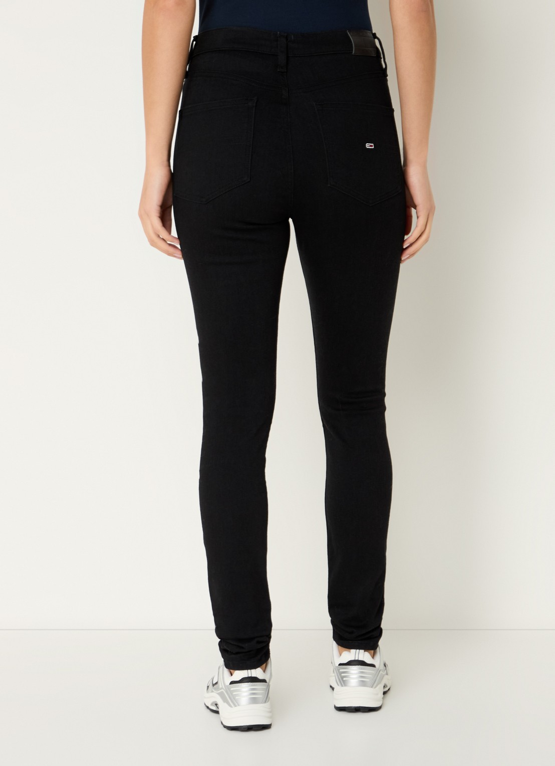 Tommy Hilfiger Sylvia high waist skinny jeans met gekleurde wassing - achterkant 3 zwart