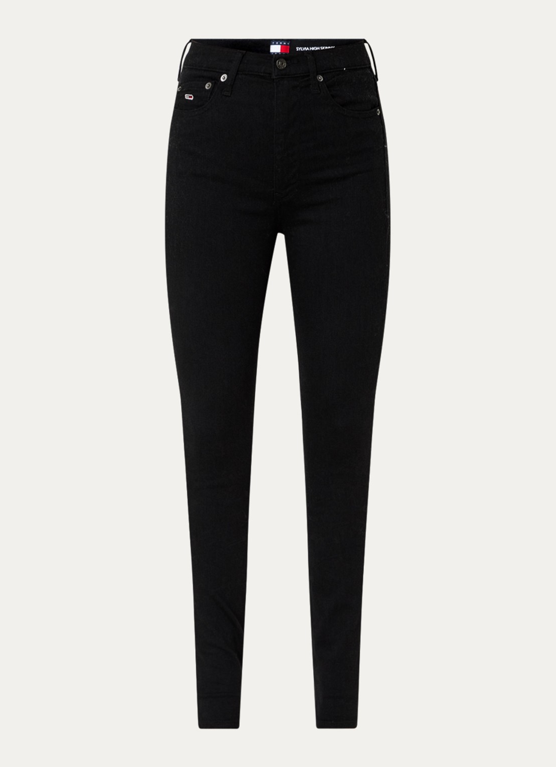 Tommy Hilfiger Sylvia high waist skinny jeans met gekleurde wassing - voorkant 4 zwart