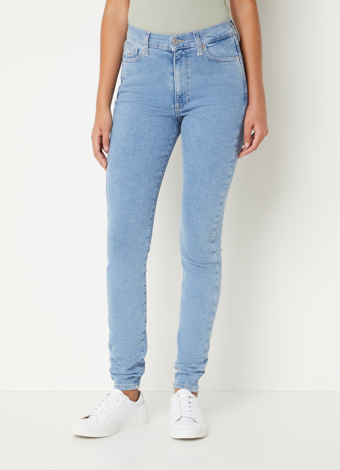 Tommy Hilfiger Sylvia high waist skinny jeans met lichte wassing - detail 3 indigo