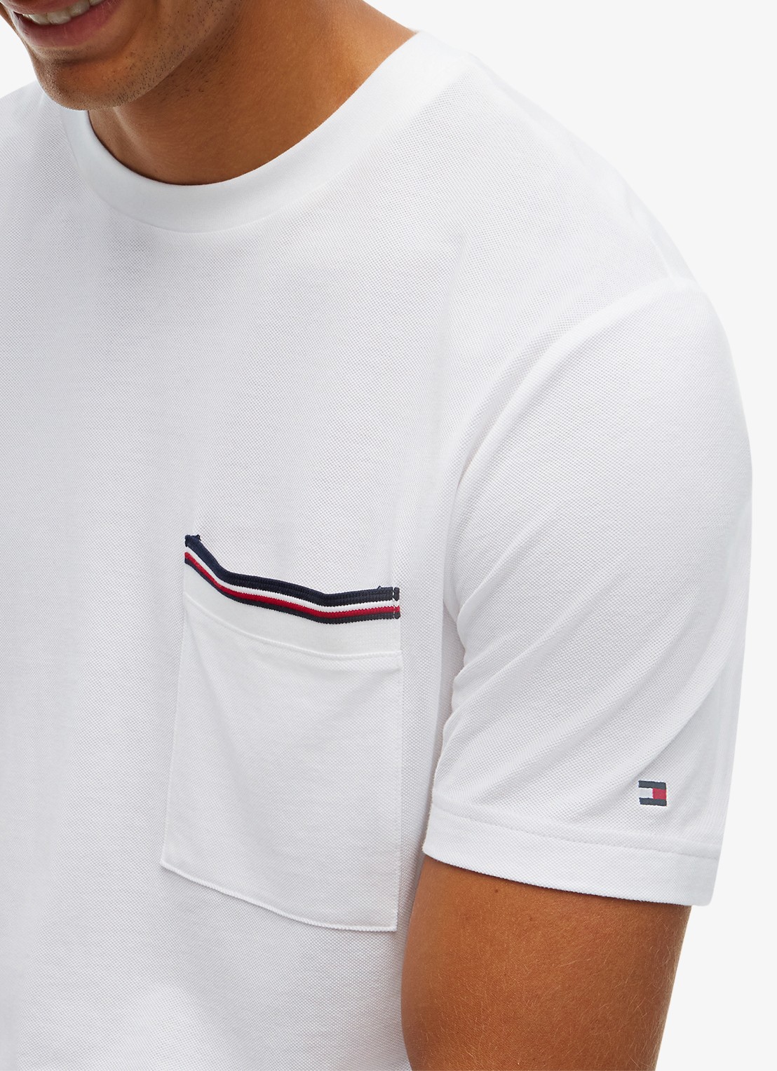 Tommy Hilfiger T-shirt met borstzak - detail 5 wit